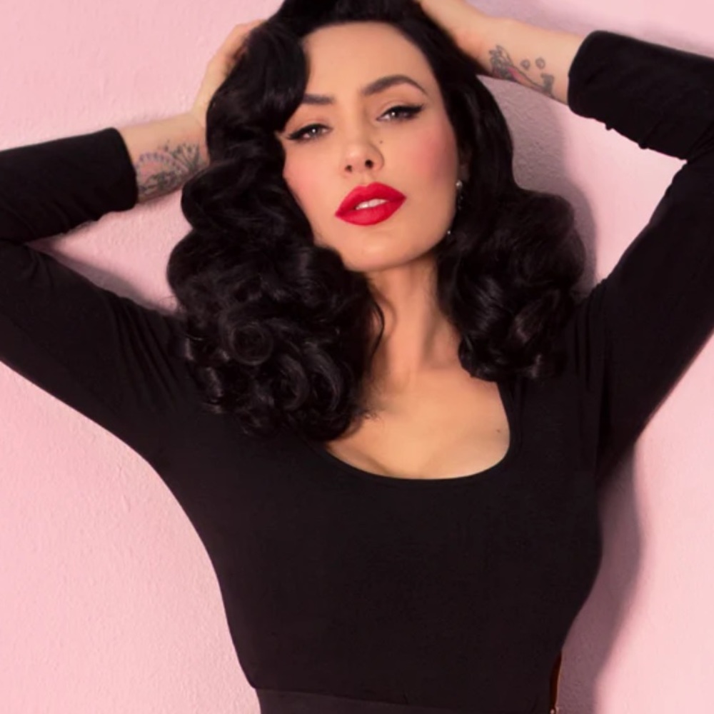 Vixen by Micheline Pitt Maneater Top in Black (XS)